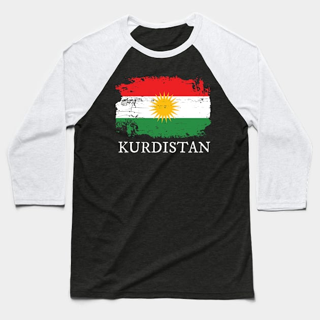 Kurdistan Flag Baseball T-Shirt by Shiva121